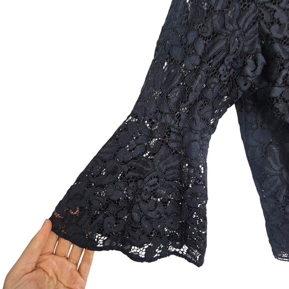 Brooks Brothers Red Fleece Womens Floral Lace Blouse Size 6 Preppy Bell Sleeve - Picture 4 of 9